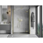 MEXEN/S - Mist-H sprchové dveře křídlové pravé 125, transparent, zlatá 8A5-125-001-50-00-P