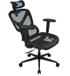 ThunderX3 YTC-Mesh černo-modrá / Ergonomická židle / nastavitelná / síťovaná / pojezdová kolečka / nosnost 125 kg (TEGC-3066001.B1)