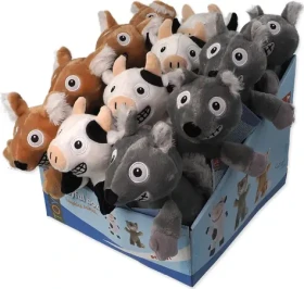 DOG FANTASY Hračka Playful Box Laughing plyšová zvířátka pískací / Box 18 ks / 29 cm / mix barev (454-307010)