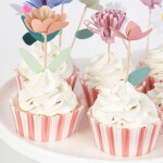 Meri Meri Sada na pečení cupcakes Garden 24 ks, růžová barva, dřevo, papír