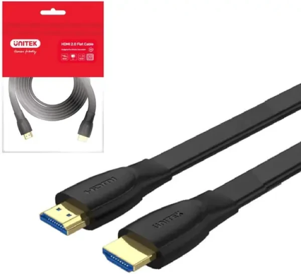 Unitek C11063BK-2M černá / Kabel HDMI / 2 m / HDMI 2.0 / 4K 60Hz / plochý (C11063BK-2M)