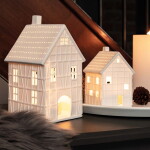 Räder Porcelánový svícen House Half-timbered Small, bílá barva, porcelán