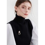 Vánoční brož se zirkony Sněhulák, Zlatá