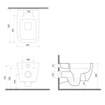 ISVEA - VEA závěsná WC mísa Rimless, 34,5x52cm, bílá 10VA02004