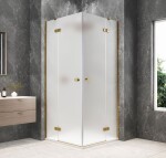 POLYSAN - GLOBE GOLD MATT čtvercový sprchový kout 800x800, rohový vstup, matné sklo GB5880MG