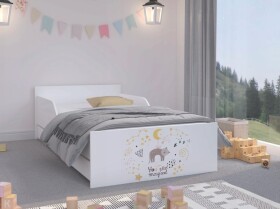 DumDekorace Kouzelná dětská postel 160 x 80 cm se spící kočkou a souhvězdími