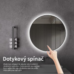 CERANO - Koupelnové LED zrcadlo Velo, kovový rám - černá matná - Ø 60 CER-NT8232H60