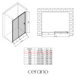 CERANO - Sprchové posuvné dveře Varone LINE L/P - 6 mm - černá matná, grafitové sklo - 100x195 CER-478105