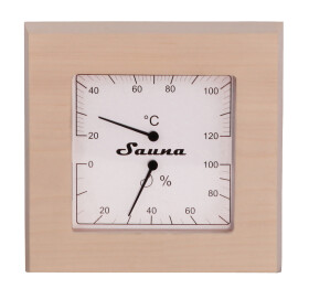 Teploměr s vlhkoměrem Sentiotec - čtverec, osika