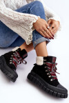Zateplené boty trapery na tlusté podrážce černé Ralotta 37