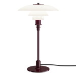 Louis Poulsen Stolní lampa PH 3/2 Glossy Burgundy, červená barva, sklo, kov, plast
