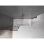 MEXEN/S - Velar L dvoukřídlá posuvná vanová zástěna 75 x 150, grafit, měď kartáčovaná 896-075-003-41-65