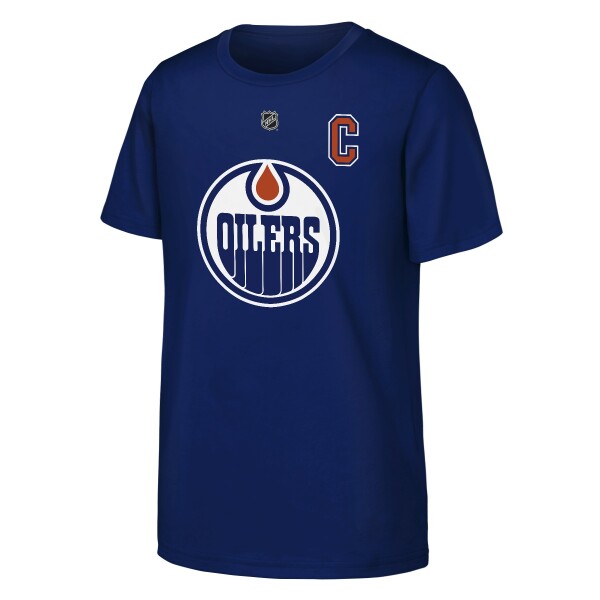 Outerstuff Dětské tričko Connor McDavid #97 Edmonton Oilers NHL Flat Captains Name & Number Short Sleeve Cotton Velikost: Dětské S (122 – 134)