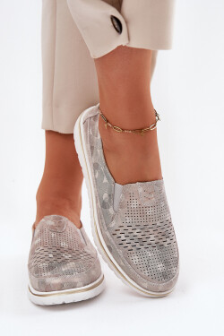 Semišové nazouvací boty Béžovo-zlatá Inez 37