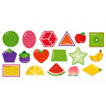 Mamido Magnetické puzzle geometrické tvary a ovoce 30 dílků