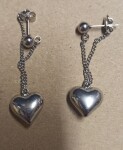 Ptakoviny.cz Náušnice srdce stříbrný