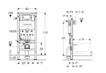 GEBERIT - Duofix Předstěnová instalace pro závěsné WC, výška 1,12 m 111.060.00.2