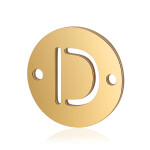 Mezidíl z titanové oceli - placička s písmenem A - Z - zlaté - 12 x 12 x 0,8 mm - 1 ks Písmena: V