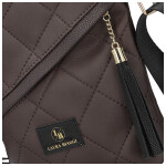 Trendy dámská koženková crossbody kabelka LB Draga, tmavě hnědá
