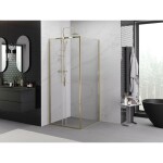 MEXEN/S - Exo sprchový kout, posuvné dveře 95 x 95, transparent, zlato 8151-095-095-50-00