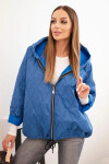 Dámská prošívaná bunda s kapucí džínová modrá UNI