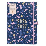 Busy B Denní diář Navy Spatter Day a Page A5 2026/27, modrá barva, papír