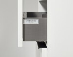 CERANO - Koupelnová skříňka Velora - bílá matná, úchytka černá + umyvadlo z lit. mramoru Ovo - bílá lesklá - 70,5x58x46,5 CER-979985