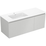 MEXEN/S - Rivel koupelnová skříňka 120 cm s umyvadlem Otis levá, 1S, 1D, reliéf, šedá mat/bílá mat 91A23-12047-3-BBFF62-W18L01