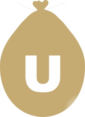 Balónek písmeno U zlaté balonky.cz Balónek písmeno U zlaté balonky.cz