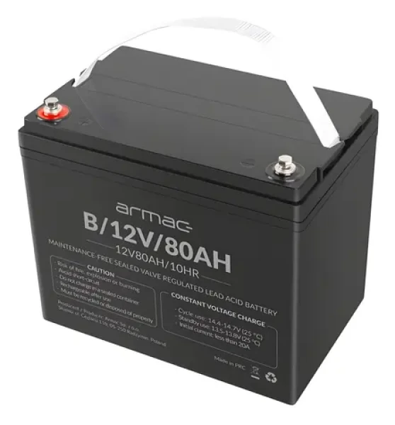 Akumulátor AGM 12V 80Ah univerzální / Olověný akumulátor / VRLA / bezúdržbový (B/12V/80AH)