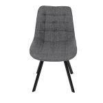 Židle jídelní, šedá látka, nohy černý kov