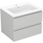 MEXEN/S - Orio koupelnová skříňka 60 cm s umyvadlem Otis, 2 zásuvky, šedá mat/bílá mat 91A10-06047-2-BFF62-W18M01