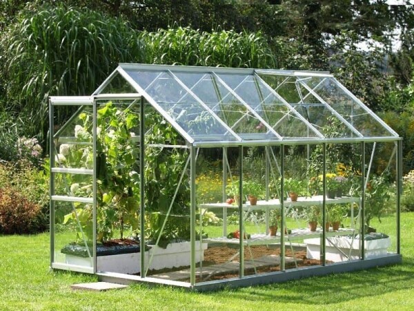 Skleník z čirého kaleného skla Vitavia Venus 6200, sklo 3 mm (stříbrný)