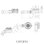 CERANO - Sifon sprchové vaničky - nízký - 90mm - DN40/50 - příruba nerez CER-676633
