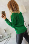 Svetr S202-15 s výstřihem do V zelený - Kesi UNI