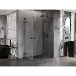 MEXEN/S - Lunar L Duo sprchový kout dveře křídlové pravá 90 x 85, transparent, černá 834L-090P-085L-70-00