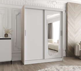 Šatní skříň Abi Moka Rozměry: 150 cm, Barva korpusu + barva dveří: Bílá + Bílá