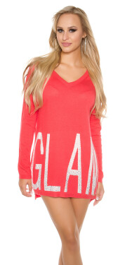 Trendy KouCla oversized v-sweater "GLAM" barva velikost Einheitsgroesse