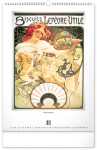 Nástěnný kalendář 2027 Notique Alfons Mucha, 33 × 46 cm