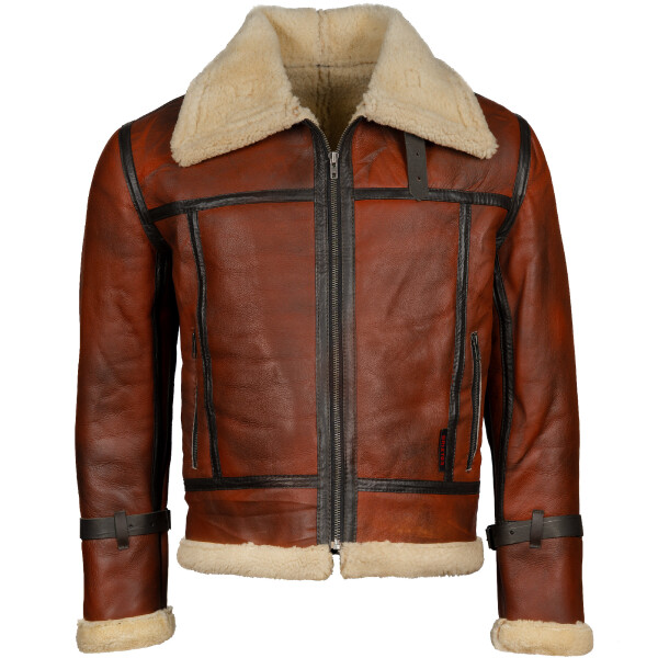 Pánská Kožená Zimní Bunda Bomber Dorian Pravý Kožíšek Brixton Velikost: S