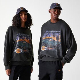 New Era Pánská mikina Los Angeles Lakers NBA Washed Oversized Crew Neck Sweater Velikost: 2XL