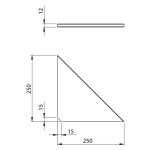 SAPHO - ABELINE rohová polička rockstone 250x250, bílá mat AE250-0101