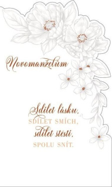 Svatební bílé květy slepotiskem - Albi