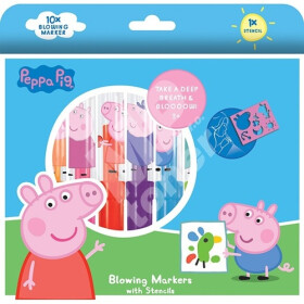 Prasátko Peppa - Foukací fixy 10+1