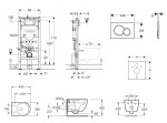 GEBERIT - Duofix Set předstěnové instalace, kompaktního klozetu Oudee Vortex a sedátka softclose, tlačítko Sigma01, lakovaný matný chrom SANI11CA1143B