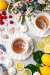 TEA HERITAGE Černý čaj s jablkem a skořicí Cloud – 5 ks, růžová barva, papír, textil