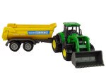 Mamido Zemědělský traktor s přívěsem zelený