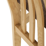 Dřevěná jídelní židle, potah čokoládově hnědá látka, masiv dub, přírodní odstín