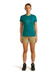Dámské merino triko s krátkým rukávem ICEBREAKER Wmns 150 Tech Lite III SS Tee Hike Path, Tidal Teal velikost: XL