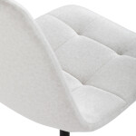 Židle jídelní, bílá látka, čtyřnohá kovová podnož, černý mat